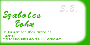 szabolcs bohm business card