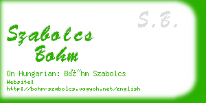 szabolcs bohm business card